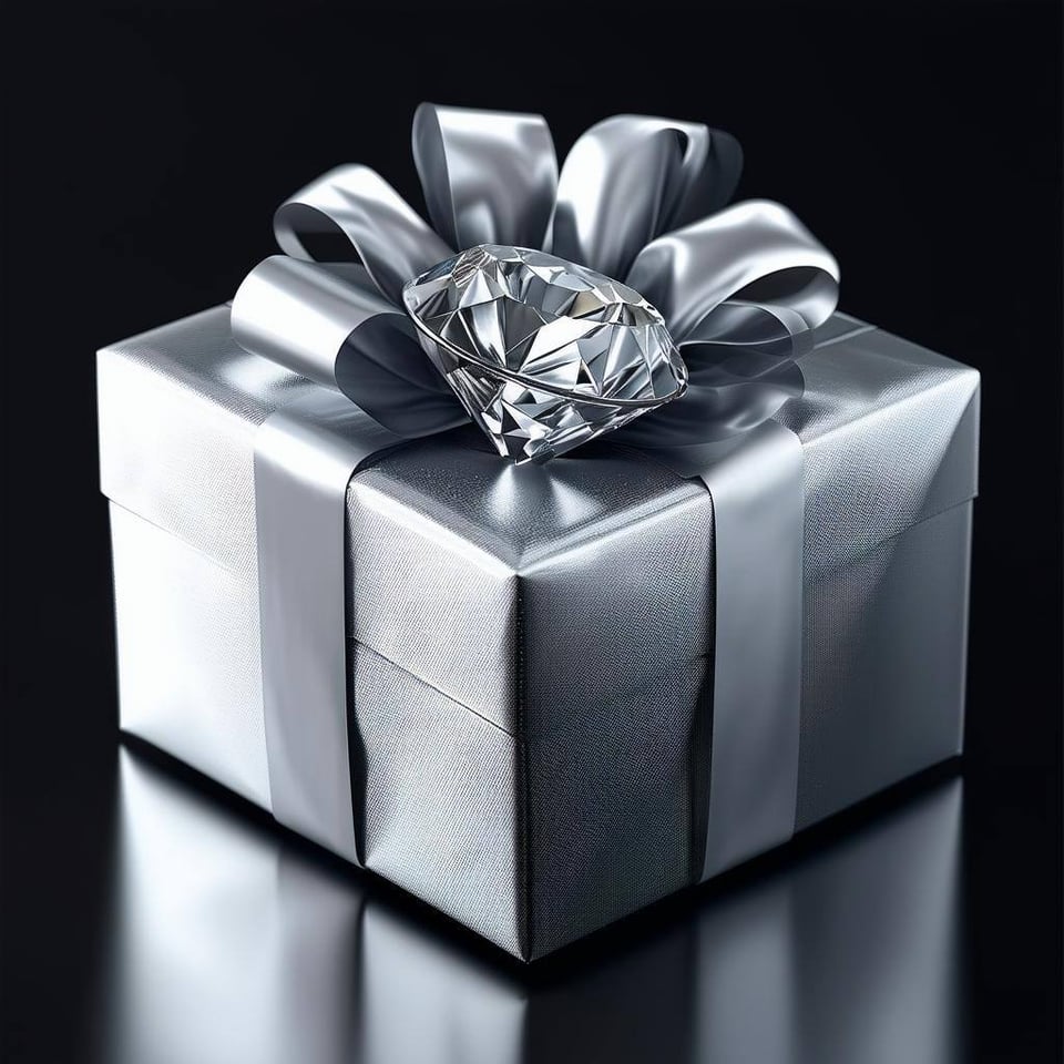 Diamond package gift silver wrapping